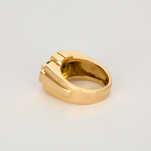 Bague 52 Bague Tank or blanc et or jaune, diamants 58 Facettes 250017
