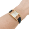 Montre Montre Jaeger-Lecoultre, "Etrier", or rose, cuir noir 58 Facettes 34348
