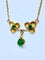 Collier Collier pendentif trilobé en or jaune 18 carats et émeraudes 58 Facettes AB675