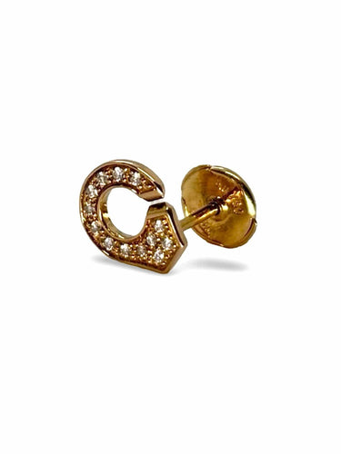Boucles d'oreilles Boucles d'oreilles Dinh Van Menottes or jaune et diamants 0,10 ct 58 Facettes 1117