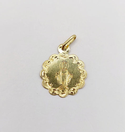 Pendentif Petite médaille religieuse antique or jaune Vierge Marie (circa 1900) 58 Facettes A05912