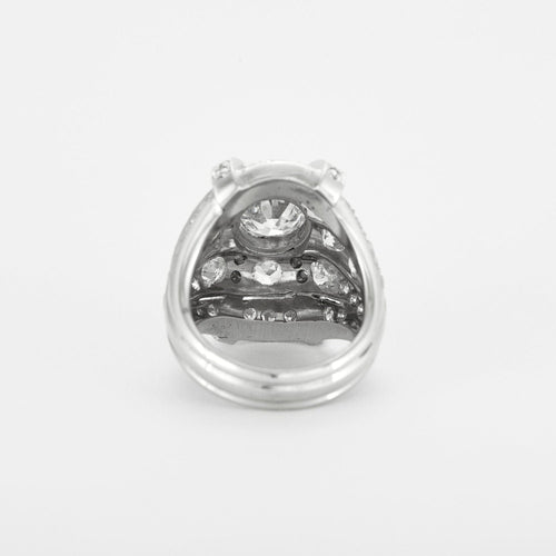 Bague 53 Bague style Art Déco Diamant 1.55ct 58 Facettes 1972