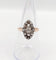 Bague 54 Bague marquise antique en or rose 18k et argent, diamant et diamants roses 58 Facettes A06417