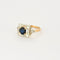 Bague 56 Bague ancienne or et platine, saphir 1 carat et diamants. 58 Facettes