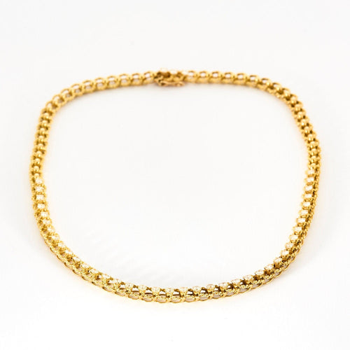 Collier Collier or jaune texturé et diamants 58 Facettes GULK222