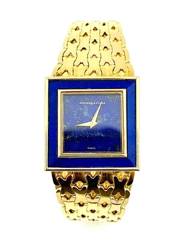 Montre SCHLEGEL & PLANA / GAY Frères - Importante montre vintage or jaune et lapis 58 Facettes