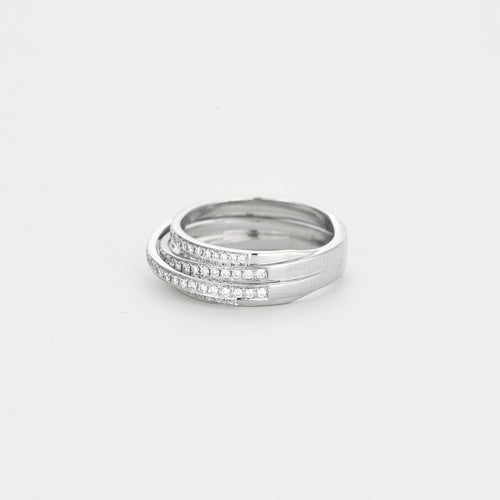 Bague 52 Bague or blanc 4 anneaux diamants 58 Facettes 3131311