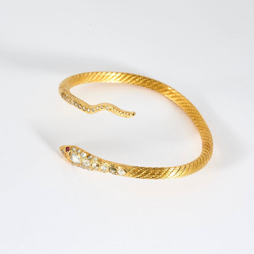 Bracelet Jonc Serpent, or jaune et rubis 58 Facettes LF13