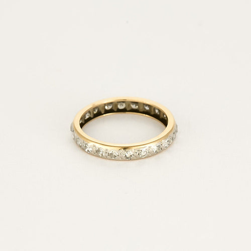 Bague 48 Alliance américaine en or jaune et blanc, diamants 58 Facettes ENG10218