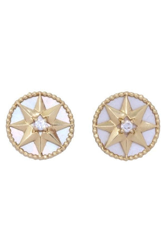 Boucles d'oreilles DIOR - BOUCLES D'OREILLES "ROSE DES VENTS" OR JAUNE NACRE 58 Facettes 084031