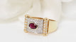Bague 55 Bague ruban en or bicolore, diamants et rubis 58 Facettes 32538