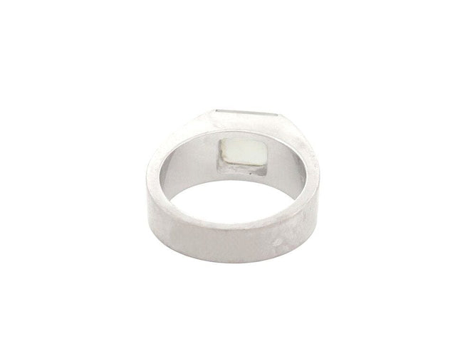 Bague 53 bague CARTIER tank en or blanc 18k 13.6 gr sertie pierre de lune 58 Facettes 268700