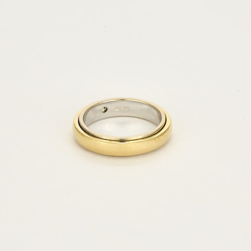 Bague 55,5 Bague en or jaune, or blanc et diamant 58 Facettes SOI3496