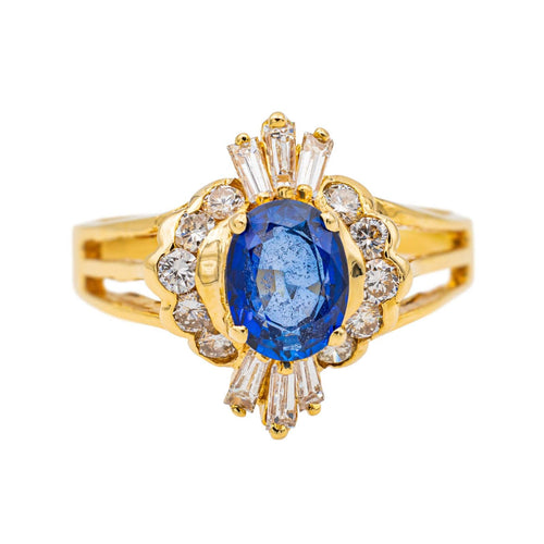 Bague 52 Bague Pompadour Or jaune Saphir, Diamant 58 Facettes 3636131CN
