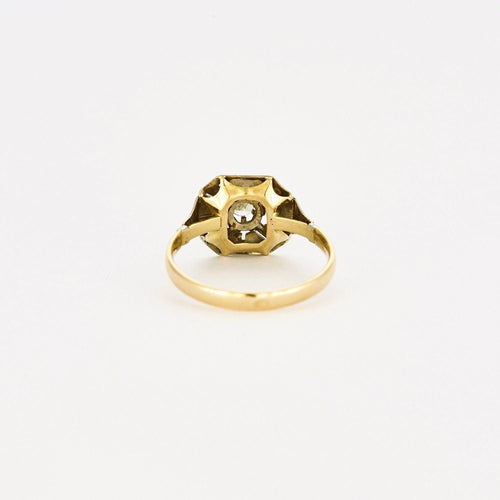 Bague 53 Bague Art Déco or jaune et blanc avec diamants 58 Facettes