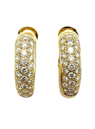 Boucles d'oreilles CARTIER. Boucles d'oreilles vintage or et diamants 58 Facettes