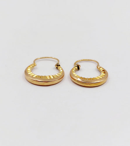 Boucles d'oreilles Petites créoles Art Déco or rose 58 Facettes A06266