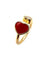Bague 56 CHOPARD - bague Happy Hearts, or rose diamant et pierre rouge 58 Facettes