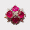 Bague 57 Bague en or blanc 4  rubis taillés en coeur  et pavage de diamants 58 Facettes 7825 A