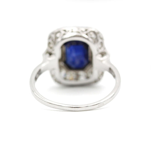 Bague 53 Bague - Platine, Diamants & Saphir 58 Facettes 250006R