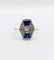 Bague 54 Bague marquise art deco or blanc 18k et platine ornée de diamants taille roses et de saphir calibrés dans une monture géométrique 58 Facettes A04970