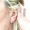 Boucles d'oreilles BOUCLES D'OREILLES ROSETTE EN OR CONTEMPORAINES 18 ct avec DIAMANTS et CENTRE RUBIS 58 Facettes Q245A