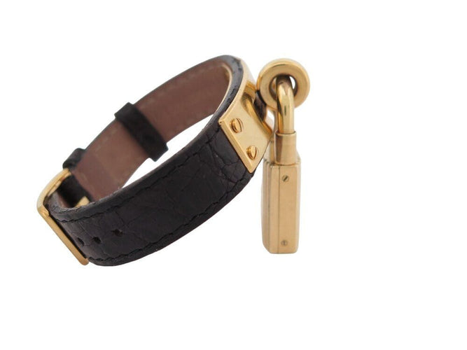 Montre montre vintage HERMES Kelly Mini Cadenas 20 mm plaque or quartz dame 58 Facettes 268902