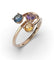 Bague en or jaune avec saphirs fantaisie