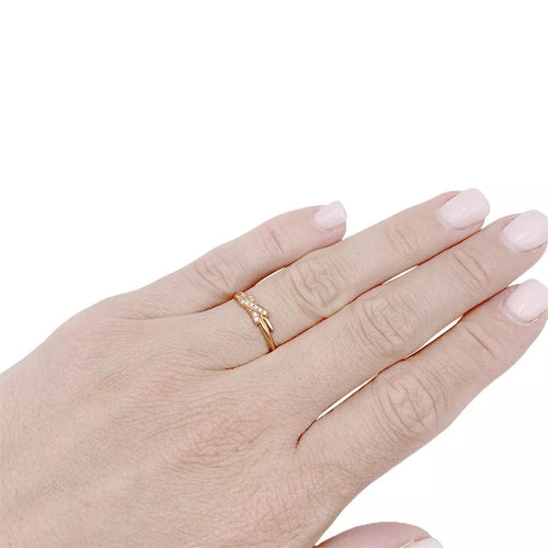 Bague 50 Bague Chaumet, "Jeux de Liens", or rose et diamants. 58 Facettes 34612