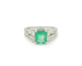 Bague Bague en or blanc avec une émeraude brésilienne de 1,48 ct et des diamants latéraux 58 Facettes 7369