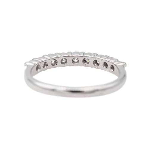 Bague 51 Bague Demi alliance Or blanc Diamant 58 Facettes 3227154CN