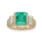 Bague 50.5 Bague Emeraude et diamants baguettes en or jaune 58 Facettes
