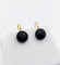 Boucles d'oreilles Dormeuses antique or 18k cabochon de jais gravé d'étoiles (circa 1900) 58 Facettes A06201