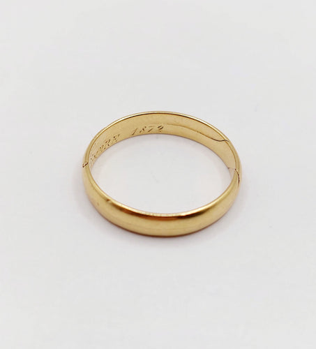 Bague 55.5 RARE Alliance jumelées victorienne or jaune 18k (circa 1872) antique 58 Facettes A06007