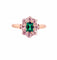 Bague 60 Bague marguerite anciennne en or émeraude et diamants 58 Facettes