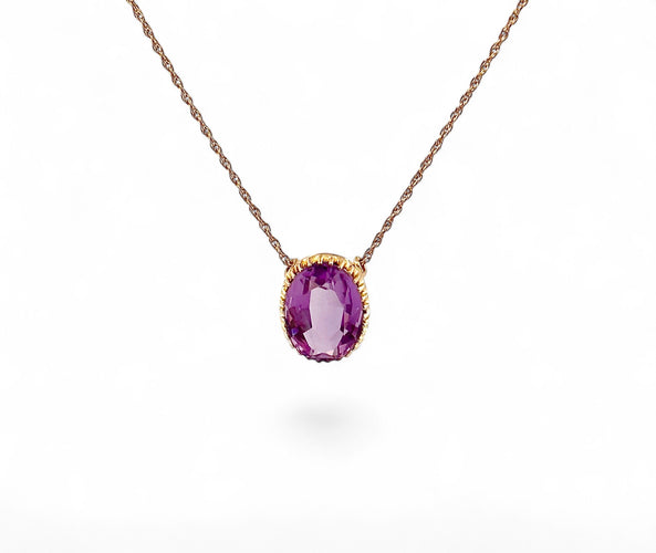 Collier Collier or jaune et améthyste 58 Facettes