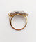 Bague 54.5 Bague marquise inversée Art déco en or 18k et platine, diamants et émeraudes 58 Facettes A06453