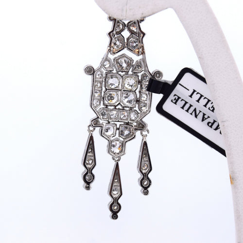 Boucles d'oreilles Boucles d'oreilles Art déco en platine avec diamants 58 Facettes