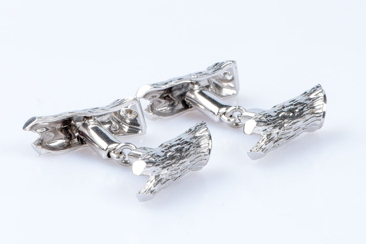 Boutons de manchette Boutons de manchette diamant en or blanc 18 carats 58 Facettes BM-77-90