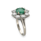 Bague 51-52 Bague en or gris 18K avec emeraude de Colombie 1,00 ct et 1,60 ct de diamants - Vers 1970 - Taille 51-52 58 Facettes FB09690