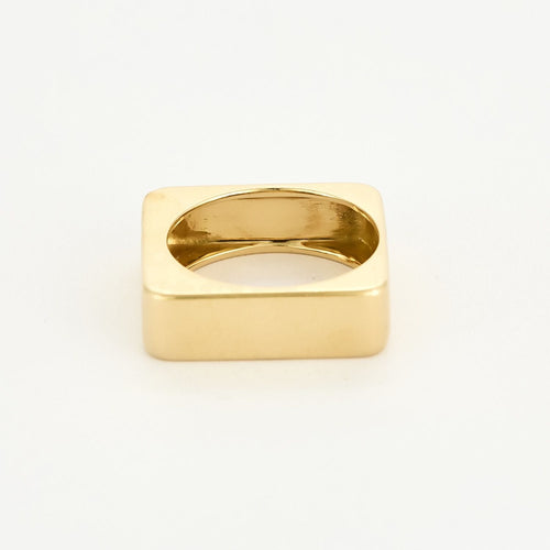 Bague 58 Bague moderniste de forme carré en or jaune et diamant 58 Facettes THI0518