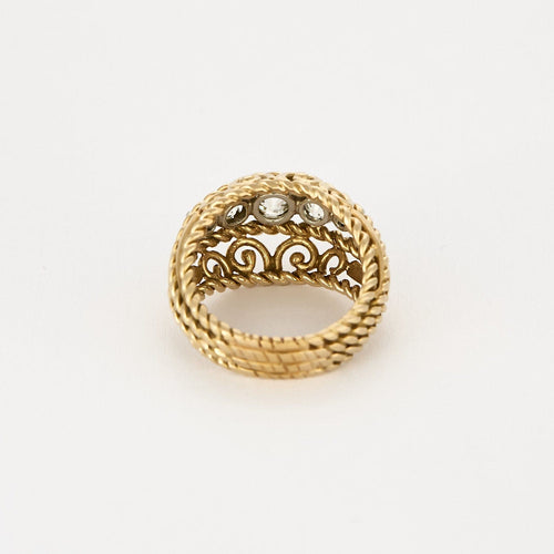 Bague 50 Bague en Or jaune & blanc 18k Diamant 58 Facettes CHAL0552