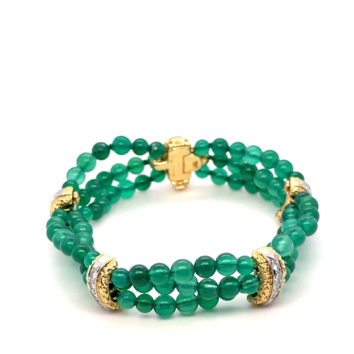 Bracelet Van Cleef & ARPELS - Bracelet or jaune Chrysoprase et diamants 58 Facettes 1.0000409/1