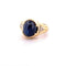 Bague 65 Chevalière homme en or jaune 18 carats saphir et diamants 58 Facettes