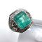Bague 53 Bague vintage en platine ornée de diamants et d'une émeraude 58 Facettes 50365