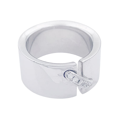 49 Bague Chaumet,"Liens", or blanc et diamants, lien unique. 58 Facettes 32551