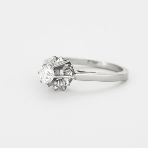 Bague 56 Bague solitaire or gris et diamants 58 Facettes 197-1