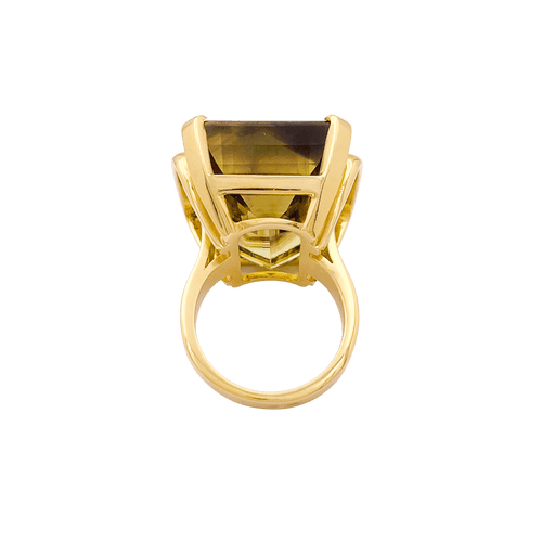 Bague 53 Bague de cocktail, or jaune, quartz bicolore 35 cts. 58 Facettes 34690