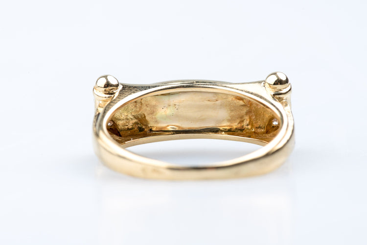 Bague saphirs et diamants en or jaune – 0,75 ct de saphir & 0,12 ct de diamant