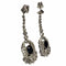 Boucles d'oreilles Boucles d'oreilles en platine de style Art déco avec diamants et saphirs 58 Facettes Q813A